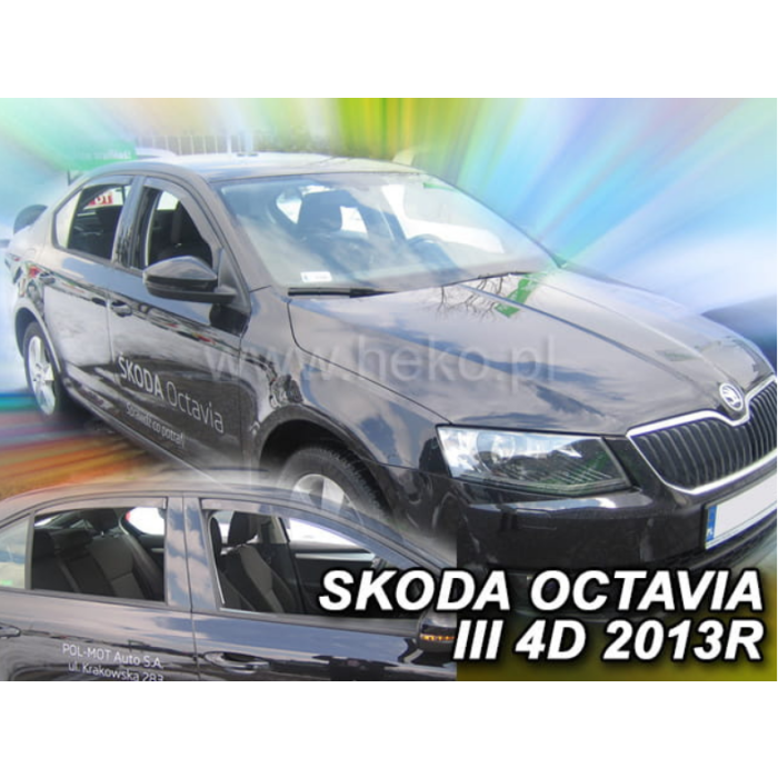  SKODA OCTAVIA III 5D LTB 2013+ ΣΕΤ ΑΝΕΜΟΘΡΑΥΣΤΕΣ ΑΥΤΟΚΙΝΗΤΟΥ ΑΠΟ ΕΥΚΑΜΠΤΟ ΦΙΜΕ ΠΛΑΣΤΙΚΟ HEKO - 4 ΤΕΜ. 