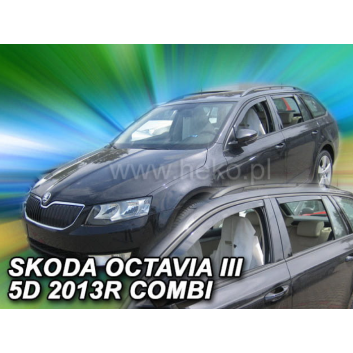  SKODA OCTAVIA III 5D COMBI 2013-2020 ΣΕΤ ΑΝΕΜΟΘΡΑΥΣΤΕΣ ΑΥΤΟΚΙΝΗΤΟΥ ΑΠΟ ΕΥΚΑΜΠΤΟ ΦΙΜΕ ΠΛΑΣΤΙΚΟ HEKO - 4 ΤΕΜ. 