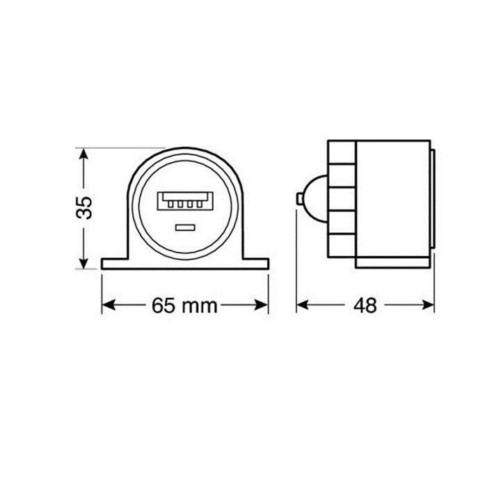  ΠΡΙΖΑ USB ΜΕ ΒΑΣΗ KAI ΕΝΔΕΙΞΗ LED 2100mA 12/24V 