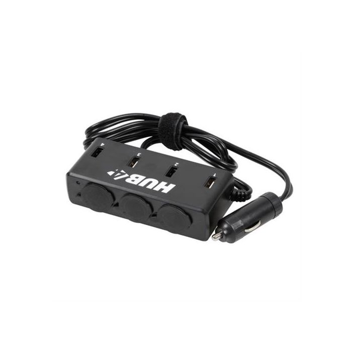  Αντάπτορας Αναπτήρα Τριπλός με 4 USB 12/24V με καλώδιο 85cm 