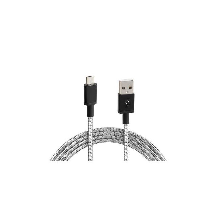  ΚΑΛΩΔΙΟ USB ΦΟΡΤΙΣΗΣ ΚΑΙ ΣΥΓΧΡΟΝΙΣΜΟΥ IRON SILVER LINE - MICRO USB (100 cm) 