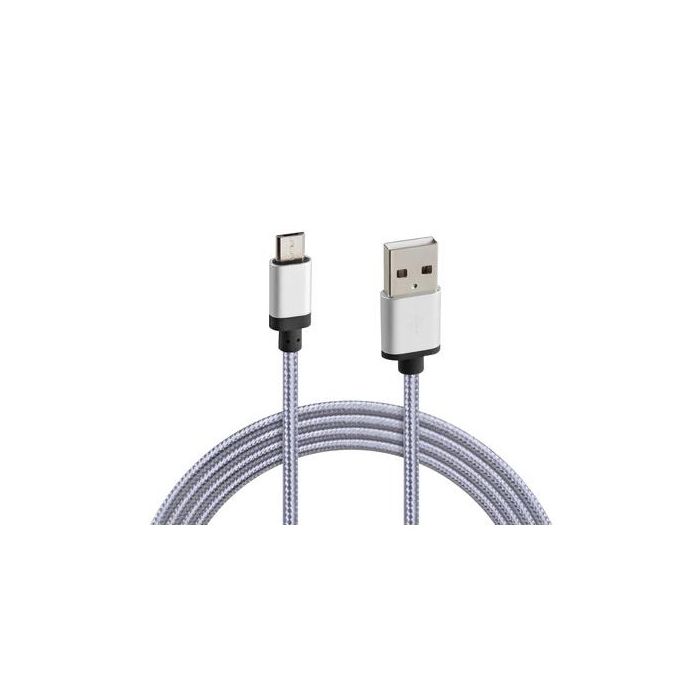  ΚΑΛΩΔΙΟ ΦΟΡΤΙΣΗΣ ΚΑΙ ΣΥΓΧΡΟΝΙΣΜΟΥ MICRO USB SUPER RESISTANT 100cm SILVER LINE 