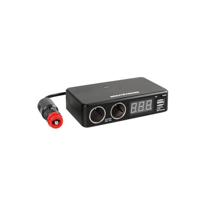  ΑΝΤΑΠΤΟΡΑΣ ΑΝΑΠΤΗΡΑ 12/24/36V ΔΙΠΛΟΣ ΜΕ 2 USB+ΒΟΛΤΟΜΕΤΡΟ MULTI POWER ΜΕ ΚΑΛΩΔΙΟ 80cm 