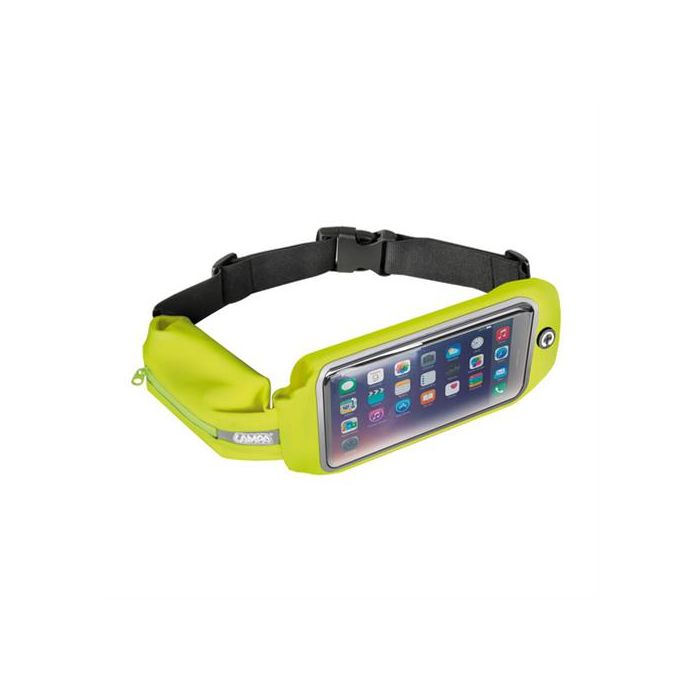  ΤΣΑΝΤΑΚΙ ΜΕΣΗΣ SPORT POUCH ΜΕ ΔΙΠΛΗ ΘΗΚΗ ΚΙΝΗΤΟΥ ΑΔΙΑΒΡΟΧΟ ΚΙΤΡΙΝΟ 