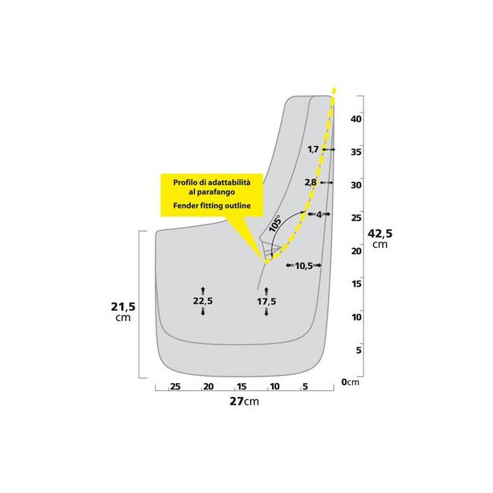  ΛΑΣΠΩΤΗΡΕΣ SPLASH-GUARDS CONTOUR SUV 27x42,5cm TYPE-6 2ΤΕΜ. 