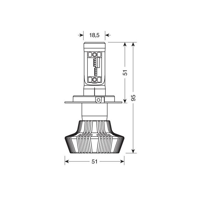  H4 10-30V 6.500K 4.000lm 25W P43t HALO LED 16LED ZES CHIPS 1ΤΕΜ. 