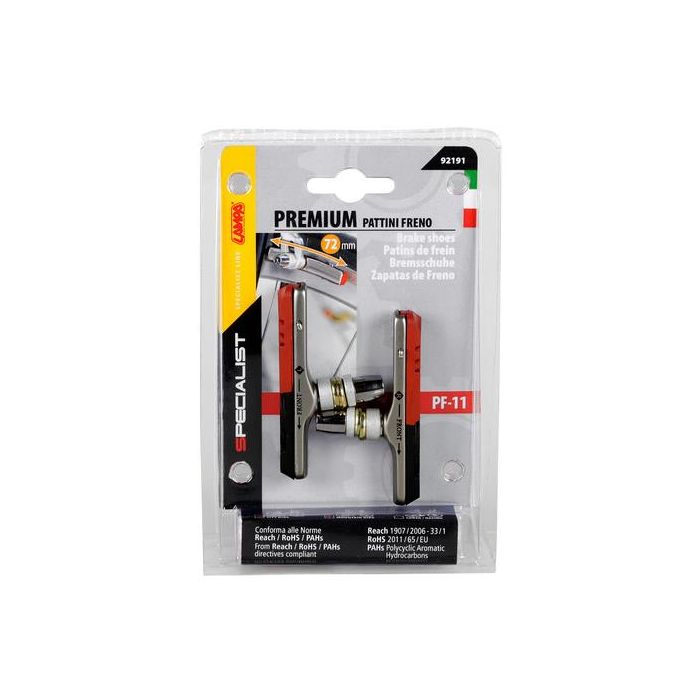  ΤΑΚΑΚΙΑ ΦΡΕΝΩΝ ΠΟΔΗΛΑΤΟΥ (CITY/MTB BIKE) PREMIUM 72mm PF-11 ΜΑΥΡΟ/ΚΟΚΚΙΝΟ 2ΤΕΜ. 