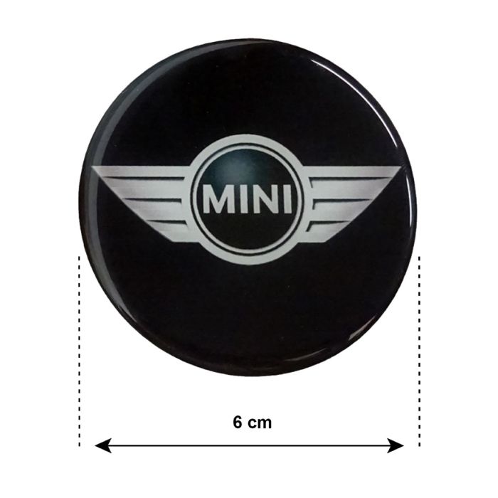  MINI COOPER ΑΥΤΟΚΟΛΛΗΤΑ ΣΗΜΑΤΑ ΖΑΝΤΩΝ 6 cm ΜΑΥΡΟ/ΧΡΩΜΙΟ ΜΕ ΕΠΙΚΑΛΥΨΗ ΣΜΑΛΤΟΥ  - 4 ΤΕΜ. 