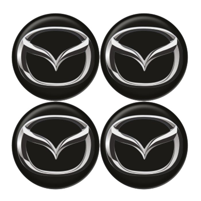  MAZDA ΑΥΤΟΚΟΛΛΗΤΑ ΣΗΜΑΤΑ ΖΑΝΤΩΝ 6 cm ΜΑΥΡΑ ΜΕ ΕΠΙΚΑΛΥΨΗ ΣΜΑΛΤΟΥ  - 4 ΤΕΜ. 