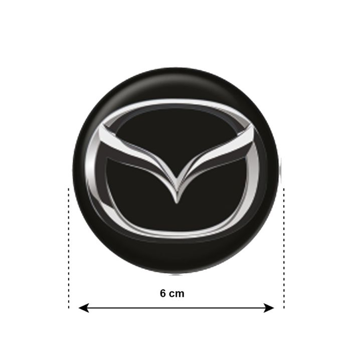  MAZDA ΑΥΤΟΚΟΛΛΗΤΑ ΣΗΜΑΤΑ ΖΑΝΤΩΝ 6 cm ΜΑΥΡΑ ΜΕ ΕΠΙΚΑΛΥΨΗ ΣΜΑΛΤΟΥ  - 4 ΤΕΜ. 