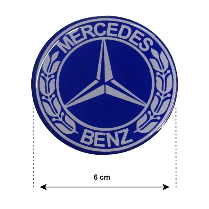  MERCEDES ΑΥΤΟΚΟΛΛΗΤΑ ΣΗΜΑΤΑ ΖΑΝΤΩΝ 6 cm ΜΠΛΕ/ΛΕΥΚΟ ΜΕ ΕΠΙΚΑΛΥΨΗ ΣΜΑΛΤΟΥ  - 4 ΤΕΜ. 