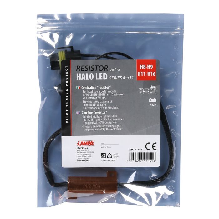  ΑΝΤΙΣΤΑΣΗ CAN-BUS ΓΙΑ HALO LED H8/H9/H11/H16 9-32V SERIES 4-11 (ΑΝΤΙΣΤΑΣΗ-ΨΕΥΤΗΣ-CANCELLER) 1ΤΕΜ. 