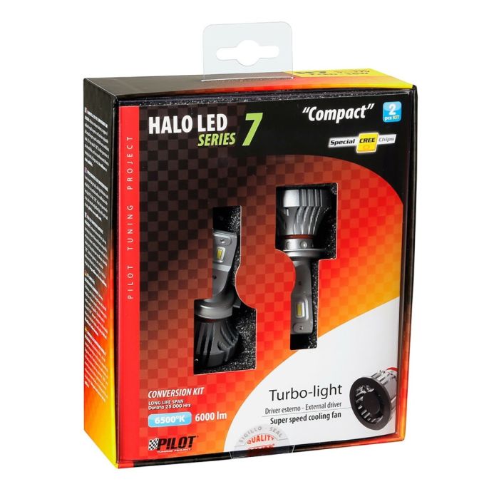  H7 9-32V 6.500K 6.000lm 72W PX26d HALO LED SERIE 7 COMPACT 8LED CREE 2ΤΕΜ. LED KIT 