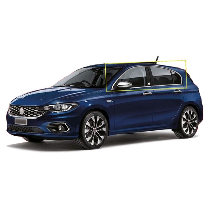  FIAT TIPO 2015+ 5D ΤΡΙΜ ΜΑΡΚΕ ΠΑΡΑΘΥΡΩΝ ΑΥΤΟΚΟΛΛΗΤΑ ΧΡΩΜΙΟ ΜΕΤΑΛΛΙΚΑ 