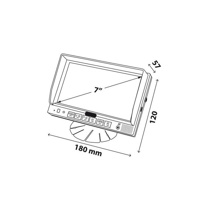  ΟΘΟΝΗ M2 180x120x57mm 7 ΙΝΤΣΕΣ 10-32V ΓΙΑ 3 ΚΑΜΕΡΕΣ ΚΑΙ 3 AUDIO 