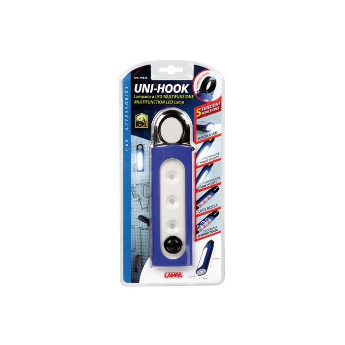  ΦΑΚΟΣ ΣΥΝΕΡΓΕΙΟΥ HOOK-LITE ΜΠΑΤΑΡΙΑΣ ΜΕ ΓΑΝΤΖΟ 5 ΛΕΙΤΟΥΡΓΙΕΣ 5LED 3W 180lm 7000K 40x25x150mm 