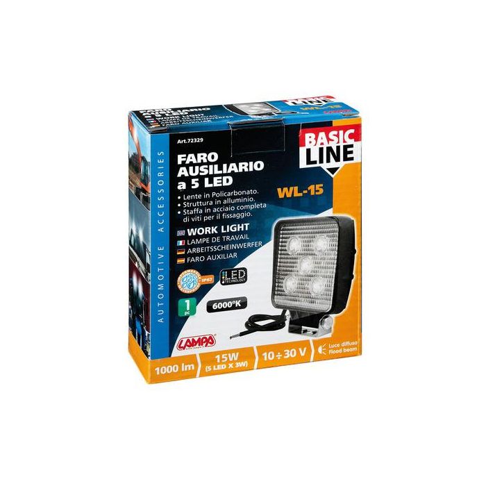  ΠΡΟΒΟΛΕΑΣ ΕΡΓΑΣΙΑΣ WL-15  5 LED 15W 10-30V (137 Χ 108 Χ 39mm) ΦΩΣ ΔΙΑΘΛΑΣΗΣ BASIC LINE - 1 ΤΕΜ. 