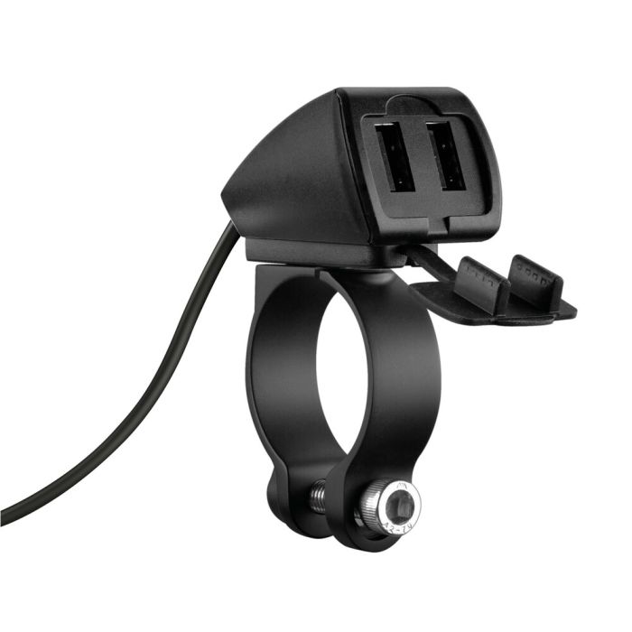  ΦΟΡΤΙΣΤΗΣ USB (2 ΘΥΡΕΣ)  ΜΕ  ΒΑΣΗ ΣΤΗΡΙΞΗΣ ΤΙΜΟΝΙΟΥ ΑΔΙΑΒΡΟΧΟΣ MOTO 12/24V 30W 5400mA  22-32mm TREK LAMPA - 1 TEM. 