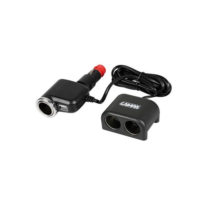  ΑΝΤΑΠΤΟΡΑΣ ΑΝΑΠΤΗΡΑ 3 ΘΕΣΕΩΝ+USB 10A ΜΕ ΚΑΛΩΔΙΟ 200cm 12/24V DUO 3in1 