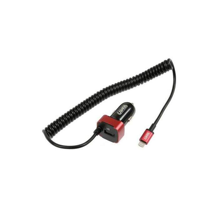  ΦΟΡΤΙΣΤΗΣ ΑΝΑΠΤΗΡΑ ΓΙΑ APPLE 12/24V 2500mA USB ΚΑΙ ΚΑΛΩΔΙΟ 150cm FAST CHARGE (ΚΟΚΚΙΝΟ) 
