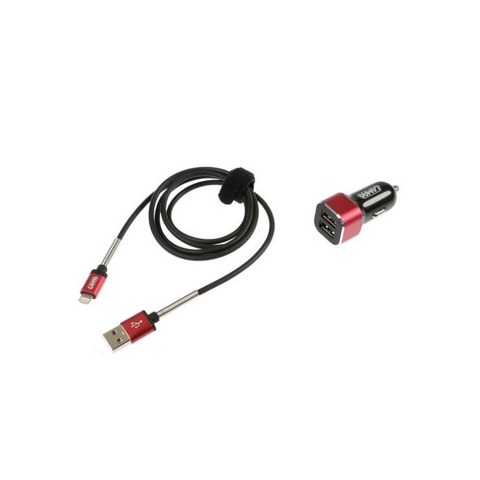  ΦΟΡΤΙΣΤΗΣ ΑΝΑΠΤΗΡΑ ΓΙΑ APPLE 12/24V ΜΕ 2 USB 2500mA ΜΕ ΚΑΛΩΔΙΟ 100cm FAST CHARGE (ΚΟΚΚΙΝΟ) 