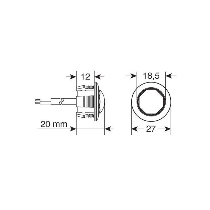  ΦΩΣ ΟΓΚΟΥ 12/24V LED ΠΟΡΤΟΚΑΛΙ ΣΤΡΟΓΓΥΛΟ 19,5mm 1ΤΕΜ. 