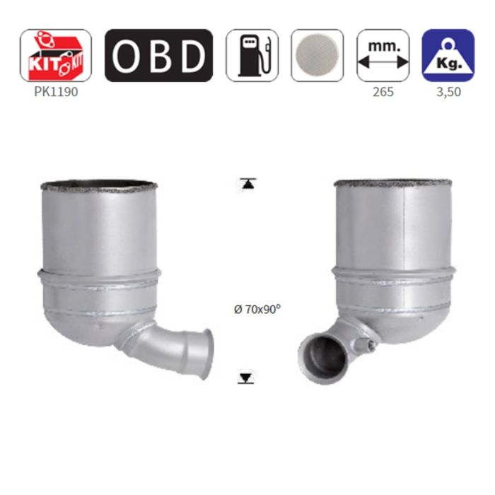  ΦΙΛΤΡΟ DPF ΚΟΡΔΙΕΡΙΤΗ CITROEN C3, DS3 / PEUGEOT 206+, 207, 208, 2008 1.4TD HDI 1398cc 8HP-8HR-8HZ 2009-2016 