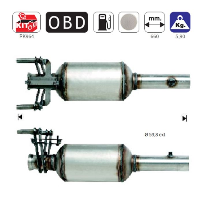  ΦΙΛΤΡΟ DPF ΚΟΡΔΙΕΡΙΤΗ MERCEDES SPRINTER 209/211/213/215/309/311/313/315/411/509/511/515 2.1TD CDI 2148cc 2006-2010 