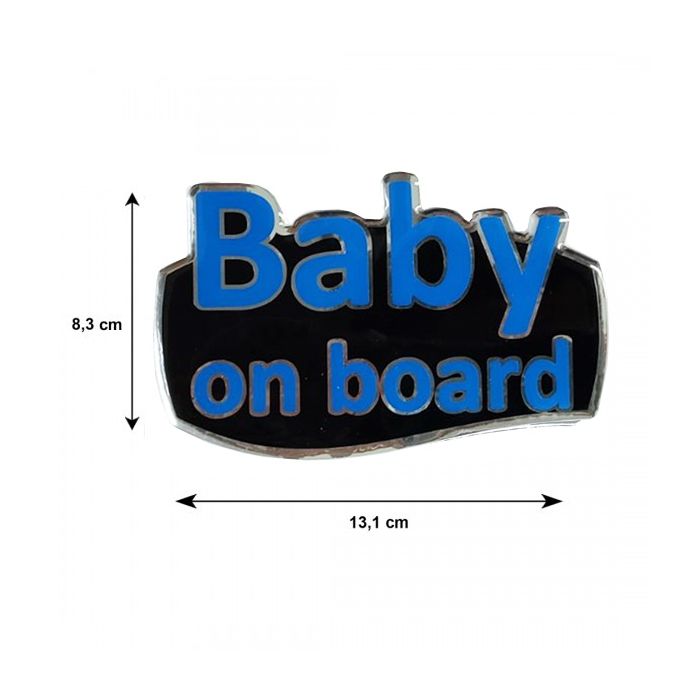  BABY ON BOARD ΑΥΤΟΚΟΛΛΗΤΟ ΕΞΩΤΕΡΙΚΗΣ ΧΡΗΣΗΣ 13,1 Χ 8,3cm ΜΠΛΕ/ΜΑΥΡΟ/ΧΡΩΜΙΟ ΜΕ ΕΠΙΚΑΛΥΨΗ ΣΜΑΛΤΟΥ - 1 ΤΕΜ. 