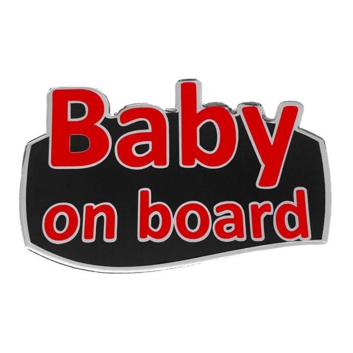  BABY ON BOARD ΑΥΤΟΚΟΛΛΗΤΟ ΕΞΩΤΕΡΙΚΗΣ ΧΡΗΣΗΣ 13,1 Χ 8,3cm ΚΟΚΚΙΝΟ/ΜΑΥΡΟ/ΧΡΩΜΙΟ ΜΕ ΕΠΙΚΑΛΥΨΗ ΣΜΑΛΤΟΥ - 1 ΤΕΜ. 