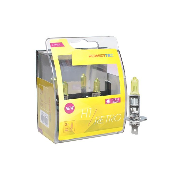  H1 12V 55W P14,5s POWERTEC RETRO (ΚΙΤΡΙΝΕΣ ΛΑΜΠΕΣ) 2ΤΕΜ. 