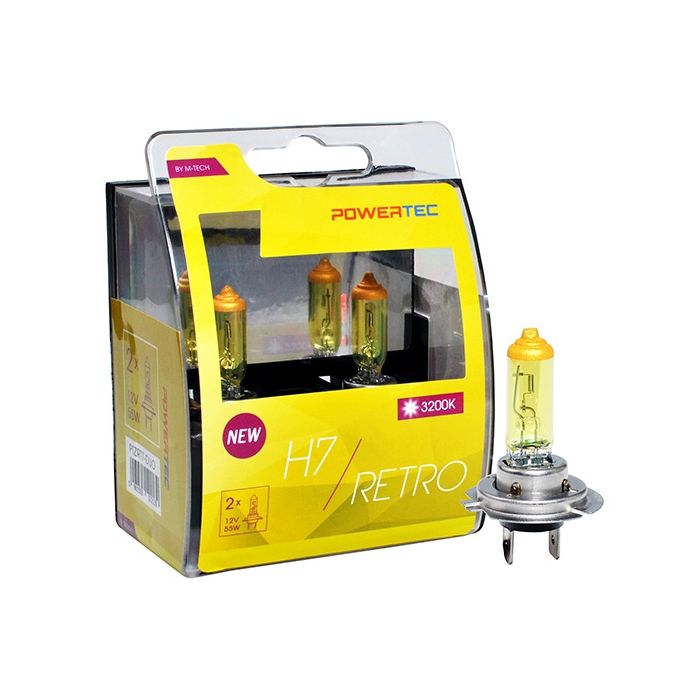  H7 12V 55W PX26d POWERTEC RETRO (ΚΙΤΡΙΝΕΣ ΛΑΜΠΕΣ) 2ΤΕΜ. 