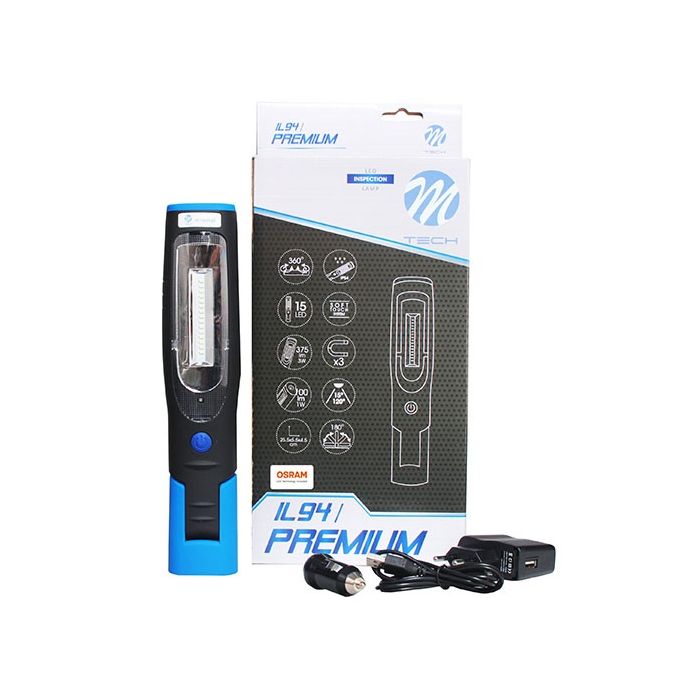  ΦΑΚΟΣ ΕΡΓΑΣΙΑΣ PREMIUM 1+15LED OSRAM OPTOLED 100+375lm 2 ΛΕΙΤΟΥΡΓΙΩΝ (ΛΕΥΚΟ) 255x55x45mm 