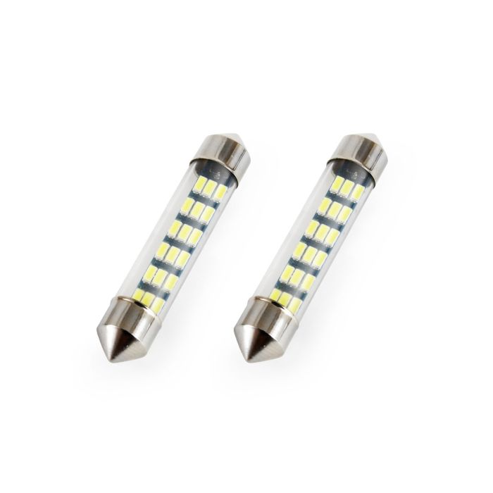  ΛΑΜΠΑΚΙΑ ΠΛΑΦΟΝΙΕΡΑΣ STANDARD FESTOON C5W 41mm - 12V - 0,7W - 5600K - 18LED (ΛΕΥΚΟ/ΨΥΧΡΟ) AMiO - 2 ΤΕΜ. 