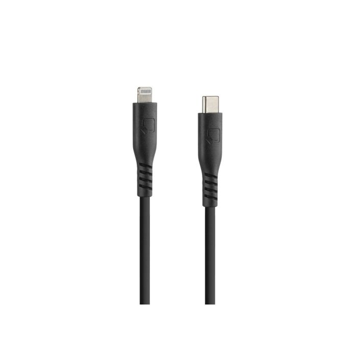  ΚΑΛΩΔΙΟ ΦΟΡΤΙΣΗΣ USB TYPE C &gt;APPLE 8PIN 3000mA/60W (PD POWER DELIVERY) ΣΙΛΙΚΟΝΗΣ ΜΑΥΡΟ 150cm OPTILINE LAMPA - 1 TEM. 