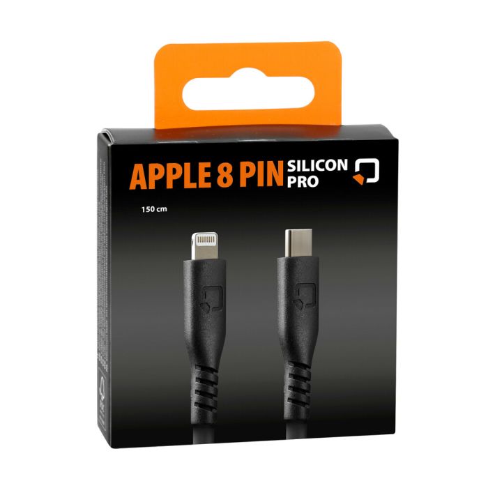  ΚΑΛΩΔΙΟ ΦΟΡΤΙΣΗΣ USB TYPE C &gt;APPLE 8PIN 3000mA/60W (PD POWER DELIVERY) ΣΙΛΙΚΟΝΗΣ ΜΑΥΡΟ 150cm OPTILINE LAMPA - 1 TEM. 