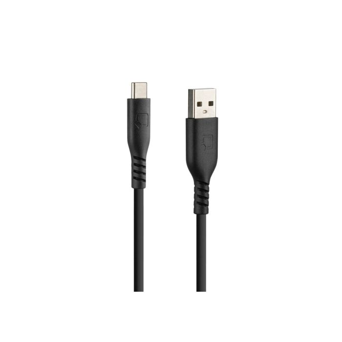  ΚΑΛΩΔΙΟ ΦΟΡΤΙΣΗΣ &amp; ΜΕΤΑΦΟΡΑΣ ΔΕΔΟΜΕΝΩΝ USB A&gt; TYPE C 3000mA/18W ΣΙΛΙΚΟΝΗΣ ΜΑΥΡΟ 20cm OPTILINE​ LAMPA - 1 TEM. 