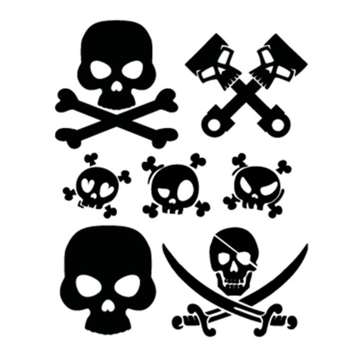  ΑΥΤΟΚΟΛΛΗΤΑ ΝΕΚΡΟΚΕΦΑΛΕΣ SKULLS (ΦΥΛΛΟ 12 Χ 10 cm) - 7 ΤΕΜ. 