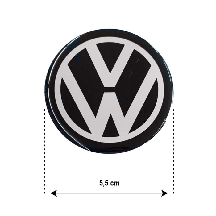  VW ΑΥΤΟΚΟΛΛΗΤΑ ΣΗΜΑΤΑ ΖΑΝΤΩΝ 5,5 cm ΜΑΥΡA ΜΕ ΕΠΙΚΑΛΥΨΗ ΣΜΑΛΤΟΥ  - 4 ΤΕΜ. 
