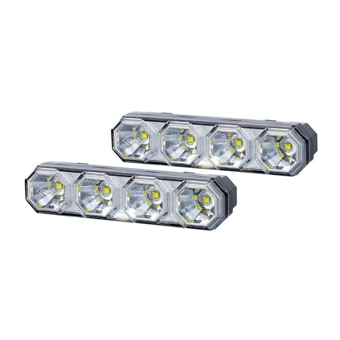  DRL HOR78 12/24V ΠΡΟΣΘΕΤΟ DAYTIME ΔΙΕΘΝΗ ΜΕ 4LED 6W 120,5x36,8mm ΜΑΥΡΟ 2ΤΕΜ 