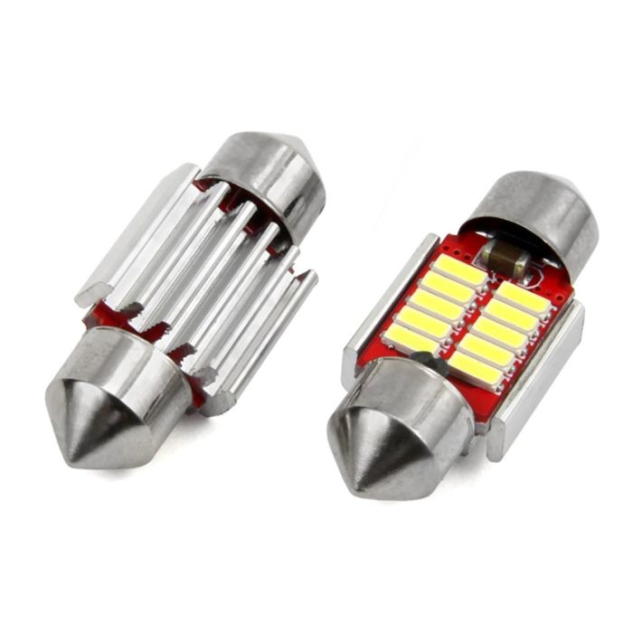  ΛΑΜΠΑΚΙΑ ΠΛΑΦΟΝΙΕΡΑΣ 31mm 12/24V 2W 5600K 10LED CANBUS FESTOON (ΛΕΥΚΟ) AMiO - 2 ΤΕΜ. 