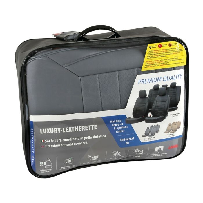  ΚΑΛΥΜΜΑΤΑ ΚΑΘΙΣΜΑΤΩΝ LUXURY LEATHERETTE ΔΕΡΜΑΤΙΝΗ ΑΦΡΩΔΕΣ ΓΚΡΙ - 4 ΤΕΜ. 