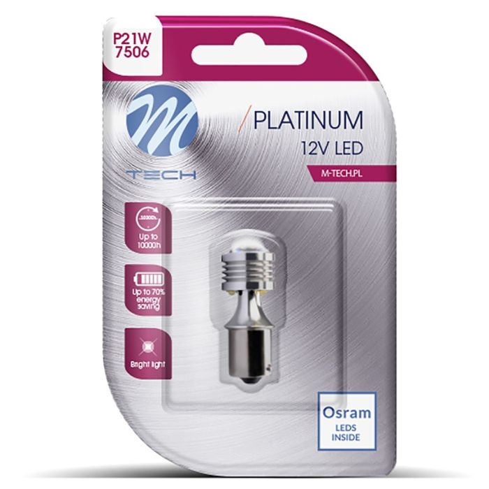  P21W 12/24V Ba15s 3,5W 450lm 4xHP LED OSRAM OPTO ΛΕΥΚΟ BLISTER 1ΤΕΜ. M-TECH 