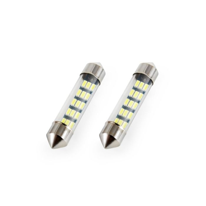  ΛΑΜΠΑΚΙΑ ΠΛΑΦΟΝΙΕΡΑΣ C5W 12V 0,6W 39mm LED 15xSMD 3014 ΛΕΥΚΟ 5600K AMIO – 2 ΤΕΜ. 