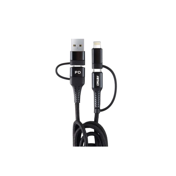  ΚΑΛΩΔΙΟ ΦΟΡΤΙΣΗΣ ΚΑΙ ΣΥΓΧΡΟΝΙΣΜΟΥ USB C/USB C iOs/USB A 100cm FullLINK UC-15 AMIO 