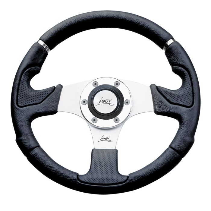  ΤΙΜΟΝΙ KOBRA EVO 320mm ΜΑΥΡΟ/ΑΣΗΜΙ ΚΕΝΤΡΟ LUISI 