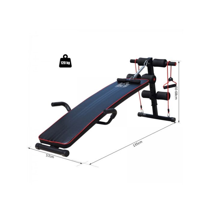  Πάγκος Κοιλιακών και Ασκήσεων Sit Up 56.5 x 135 x 50-68 cm HOMCOM A91-072 