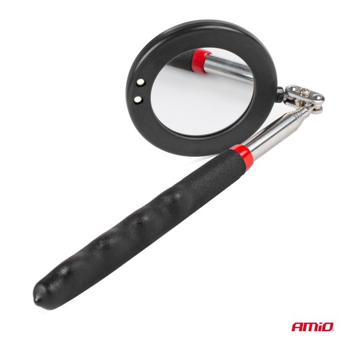  ΚΑΘΡΕΠΤΗΣ ΧΕΙΡΟΣ ΤΗΛΕΣΚΟΠΙΚΟΣ 50mm 28-87cm 360 ΜΟΙΡΕΣ ΜΕ ΦΩΣ LED AMIO - 1 ΤΕΜ. 
