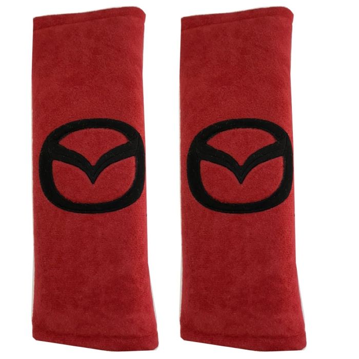  MAZDA​ ​ΜΑΞΙΛΑΡΑΚΙΑ ΓΙΑ ΖΩΝΗ ΑΣΦΑΛΕΙΑΣ 21 X 7,5 cm ΣΕ ΚΟΚΚΙΝΟ ΧΡΩΜΑ ΜΕ ΜΑΥΡΟ LOGO - 2 ΤΕΜ. 