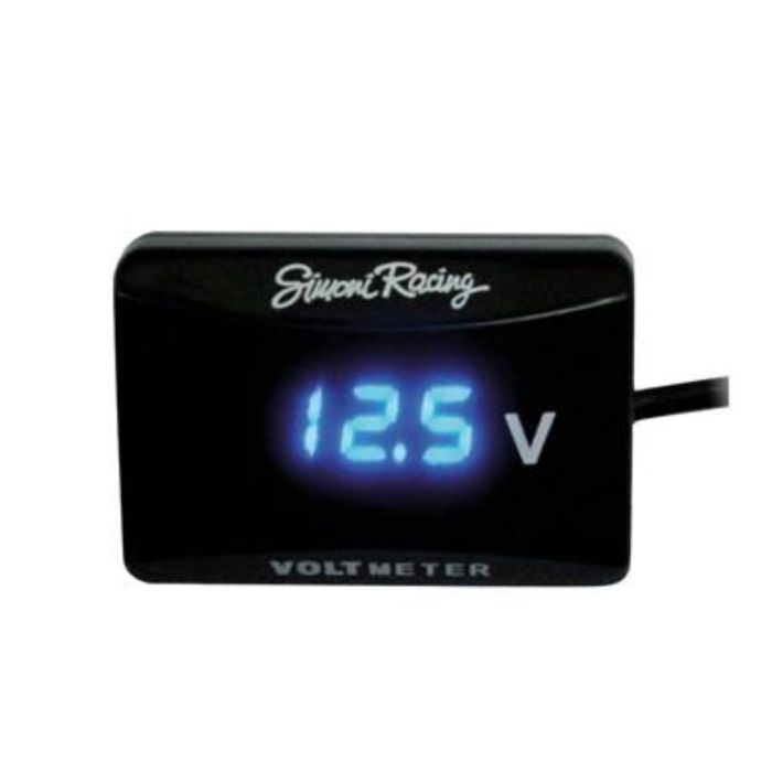  ΒΟΛΤΟΜΕΤΡΟ ΜΠΑΤΑΡΙΑΣ ΨΗΦΙΑΚΟ 12/24V 50X35 mm ΜΕ ΦΙΣ ΑΝΑΠΤΗΡΑ (ΜΑΥΡΟ ΜΕ ΜΠΛΕ LED) 